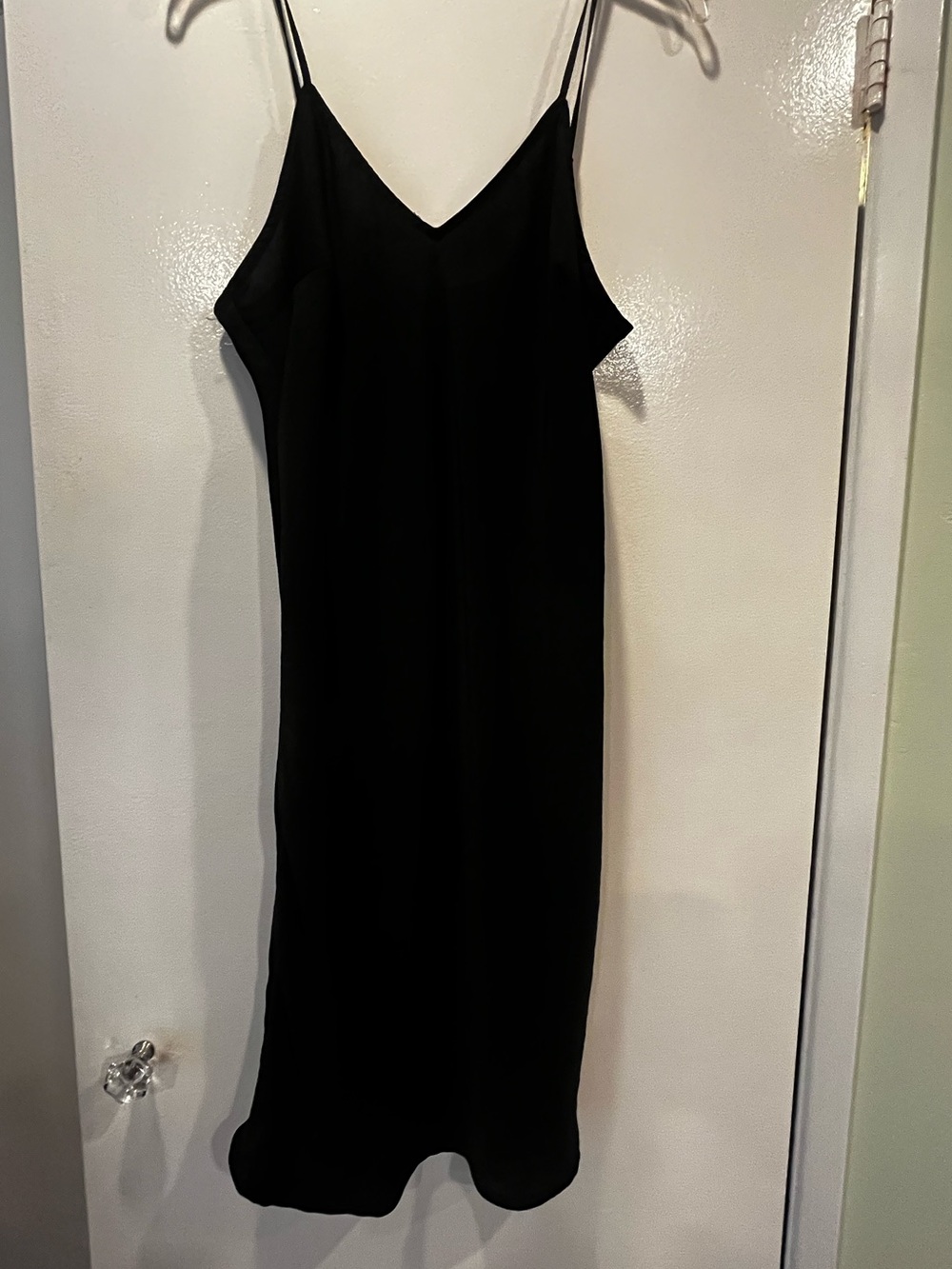a new day Black V-Neck Slip Dress with Spaghetti Straps